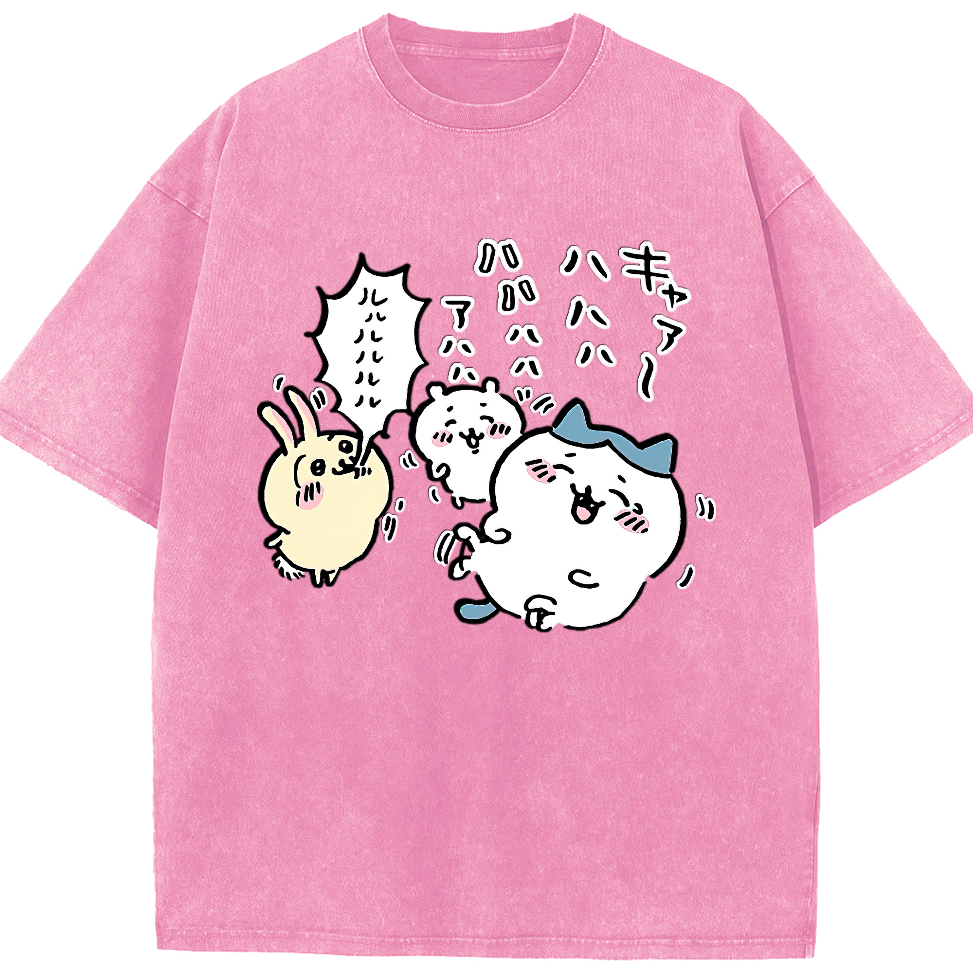 （画像用） ちいかわ うさぎ Chii-kawa usagi 綿100% ヴィンテージ風 半袖Tシャツ（フロントプリント）